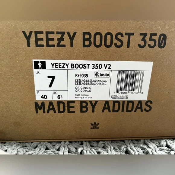 Adidas Yeezy Boost 350 V2 Desert Sage shoes.